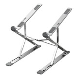 Suporte Dobrável Em Liga Alumínio P/ Macbook Notebook Prata