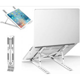 Suporte Dobrável Ergonômico Portátil Slim Para Notebook Tablet Ajustável Luuk Young S50 Prateado