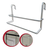 Suporte Duplo Porta Toalha Encaixe Para Box Banheiro Cromado