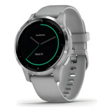 Suporte E Assistência Técnica Para Garmin Vivoactive 4s Caixa Cinza Pulseira Cinza Bisel Prateado