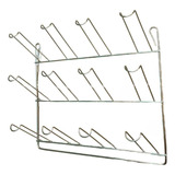 Suporte Escorredor Copos 12 Lugares P/ Parede Cromado Inox
