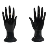 Suporte Expositor De Anel/pulseira Mão Robusta Preta Luxo 