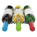 Suporte Expositor De Mesa Para 3 Garrafas De Vinho Deitadas Cor Preto