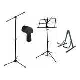 Suporte Girafa Microfone Rmv + Estante Partitura + Suporte