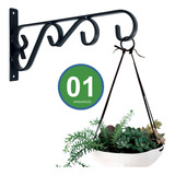 Suporte Mão Francesa Rústico P/ Plantas 25cm Preto Kit C/ 1 Forma Irregular