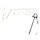 Suporte Mão Francesa Rústico P/ Plantas 30cm Branco 1 Und