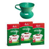 Suporte Melitta Verde Agua 100 + 3 Caixa Filtro Melitta 100