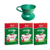 Suporte Melitta Verde Agua 100 + 3 Caixa Filtro Melitta 100