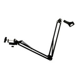 Suporte Mesa Articulado P/ Microfone Studio Rádio Branco