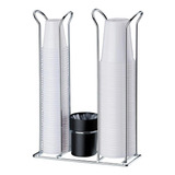 Suporte Mesa Porta Copos Duplo Descartáveis Agua Cafe Sache