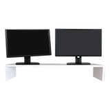 Suporte Monitor Base Gamer Para Mesa 15x90x20cm Mdf Branco