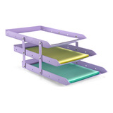 Suporte Organizacional Triplo Movel Lilas Pastel Waleu
