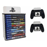 Suporte Organizador Games Ps4 Xbox 12 Jogos 2 Porta Controle