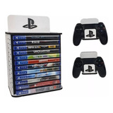 Suporte Organizador Games Ps4 Xbox 12 Jogos 2 Porta Controle