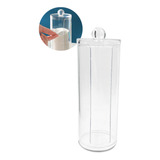 Suporte Organizador Porta Algodão Acrlico Tampa Redondo