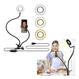 Suporte P/ Celular Luz De Self Cabo Usb Ring Ligth Youtuber