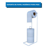 Suporte P/ Papel Higiênico De Chão Reserva Banheiro 3 Rolos Cor Branco