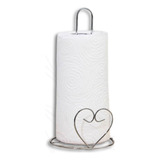 Suporte Papel Toalha Coraçãoo Decoração Organizador Cromado 
