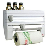 Suporte Papel Toalha Dispenser Cozinha Triple Paper 3 Em 1