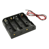 Suporte Para 4 Pilhas Aa Preto - 10 Unidades