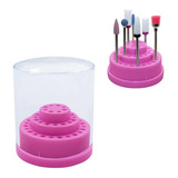Suporte Para 48 Brocas Cerâmica Unhas Organizador Pequeno Cor Pink