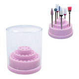 Suporte Para 48 Brocas Cerâmica Unhas Organizador Pequeno Cor Rosa