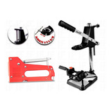 Suporte Para Furadeira 1/2 E 3/8 Manual Morsa + Grampeador