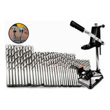 Suporte Para Furadeira 1/2 E 3/8 Morsa Ajustavel + Brocas