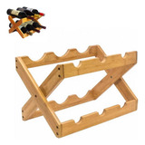 Suporte Para Garrafa Vinho Em Bambu Mini Adega Retrátil Mesa