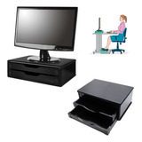 Suporte Para Monitor 2 Gavetas Preto Souza Original Lacrado