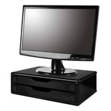 Suporte Para Monitor Souza 3346 Com 2gavetas Mdf Reforçado Black