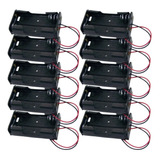 Suporte Porta 2 Pilhas Aa Com Rabicho - 2 Slots Kit 10 Peças