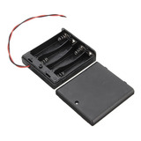 Suporte Porta 4 Pilhas Aa Com Tampa E Chave