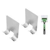 Suporte Porta Aparelho Kit Lâmina Barbear Adesivo Inox Pared