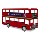 Suporte Porta Lápis Caneta Tesoura Ônibus Londres Vermelho