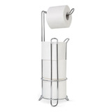 Suporte Porta Papel Higiênico Papeleira Chao 4 Rolos Aco Cor