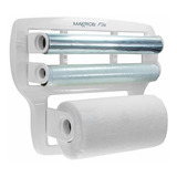 Suporte Porta Rolos Maxroll Flex Papel Toalha Pvc Alumínio Cor Branco