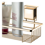 Suporte Porta Shampoo Sabonete De Parede Box Ventosa Dourado