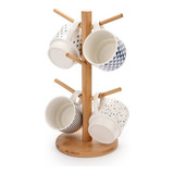 Suporte Porta Xícara E Caneca De Café Chá De Bambu Vertical