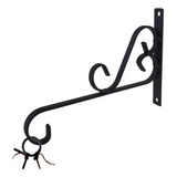 Suporte Rústico P/ Pendurar Flores 20cm Preto Kit C/ 02