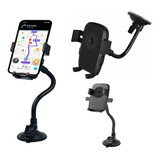 Suporte Trava Automática Haste Flexível Para Carro Ventosa