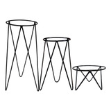 Suporte Vaso Tripé 15-30-45cm 18cm(d) Flores Plantas
