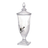 Suqueira Cristal Vidro C/ Torneira Dispenser Suporte Cristal