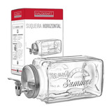 Suqueira Vidro Torneira Dispenser Suco 3l Horizontal Cristal