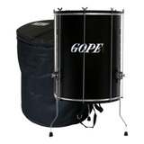 Surdo Gope 18 Pol. 60cm Alumínio Preto Com Tripé + Capa