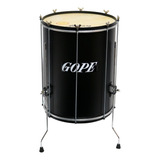 Surdo Gope 18 Pol. 60cm Alumínio Preto Com Tripé