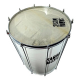 Surdo Madeira Samba Music 60x20 Branco Wood Pele Animal