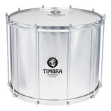 Surdo Timbra Axe 20x40 Aluminio Aro Cromado Pele Leitosa