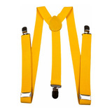 Suspensório Adulto Vermelho - Feminino Masculino Ajustável Cor Amarelo