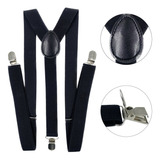 Suspensórios Masculino E Feminino Largo 2,5cm Preto Social